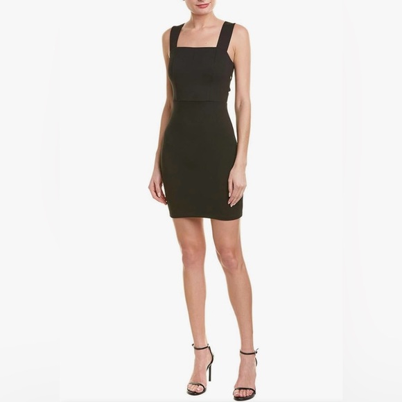 NWT French Connection Candice Black Bodycon Mini Dress Size 6 - Picture 1 of 6
